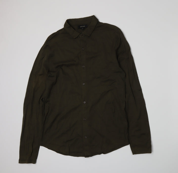 River Island Mens Green Polo Size S