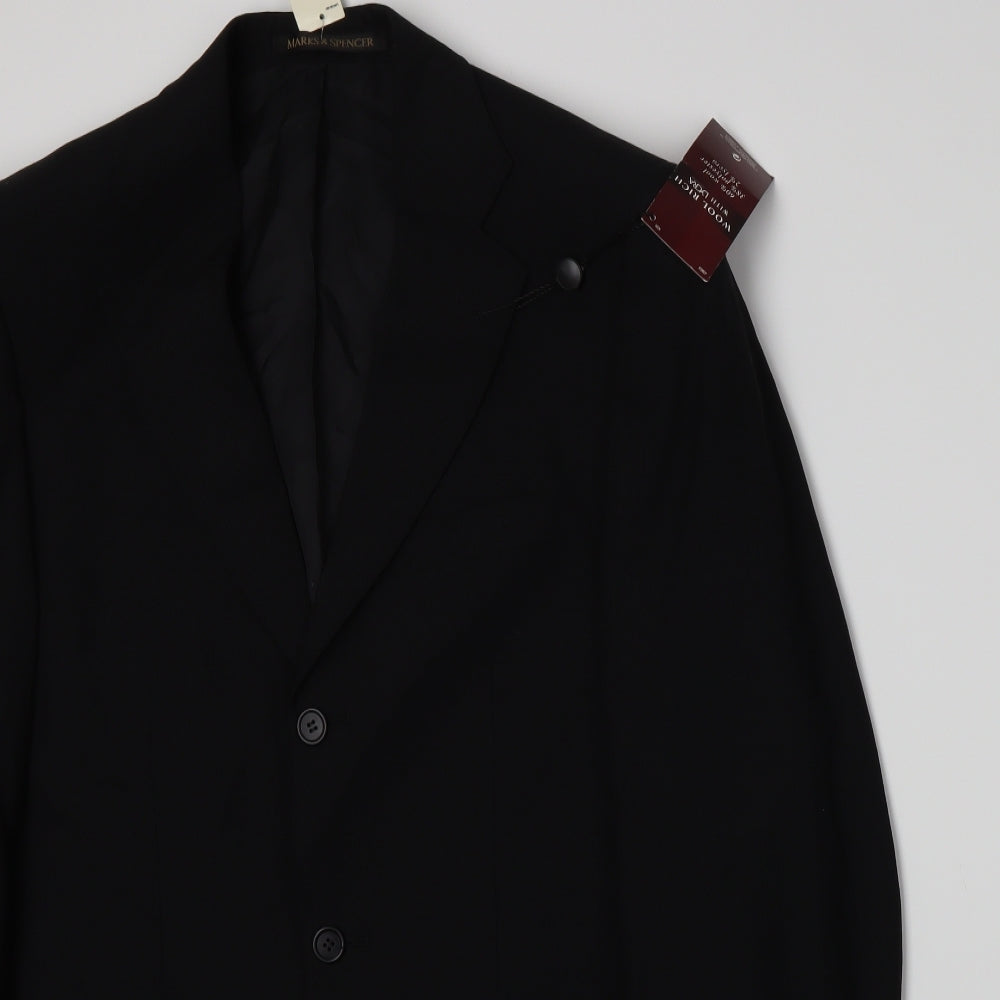 Marks and Spencer Mens Black   Jacket Suit Jacket Size XL