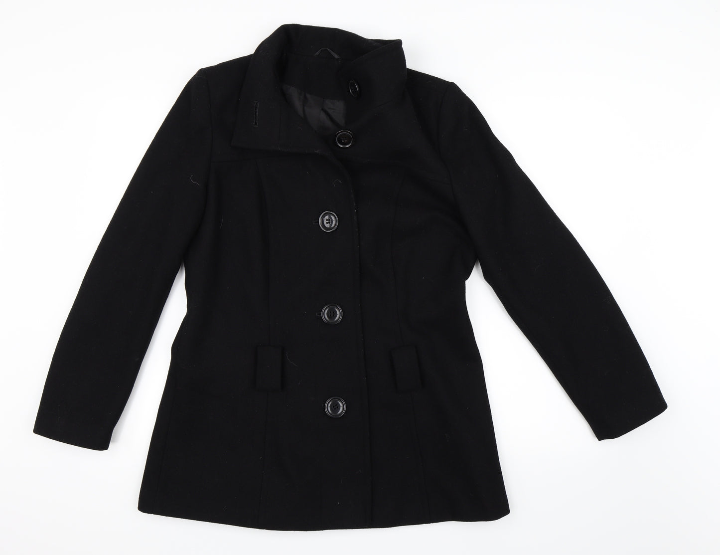Dorothy Perkins Womens Black   Pea Coat Coat Size 12