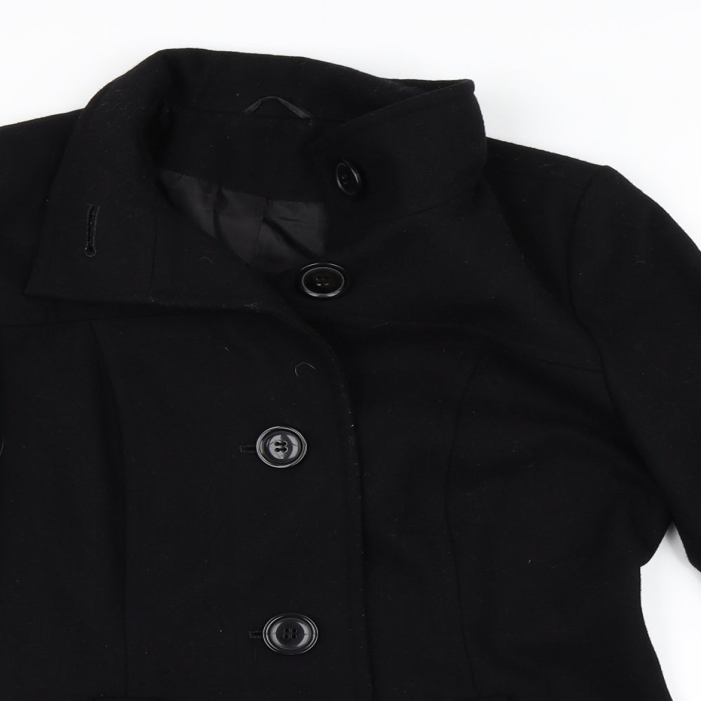 Dorothy Perkins Womens Black   Pea Coat Coat Size 12
