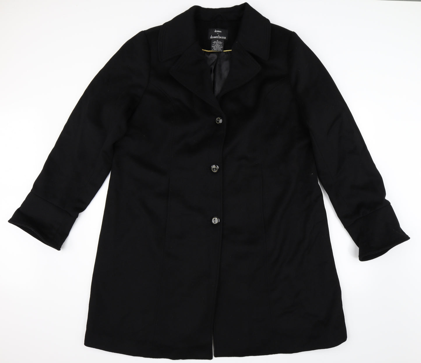 Dennis Basso Mens Black   Trench Coat Coat Size XL