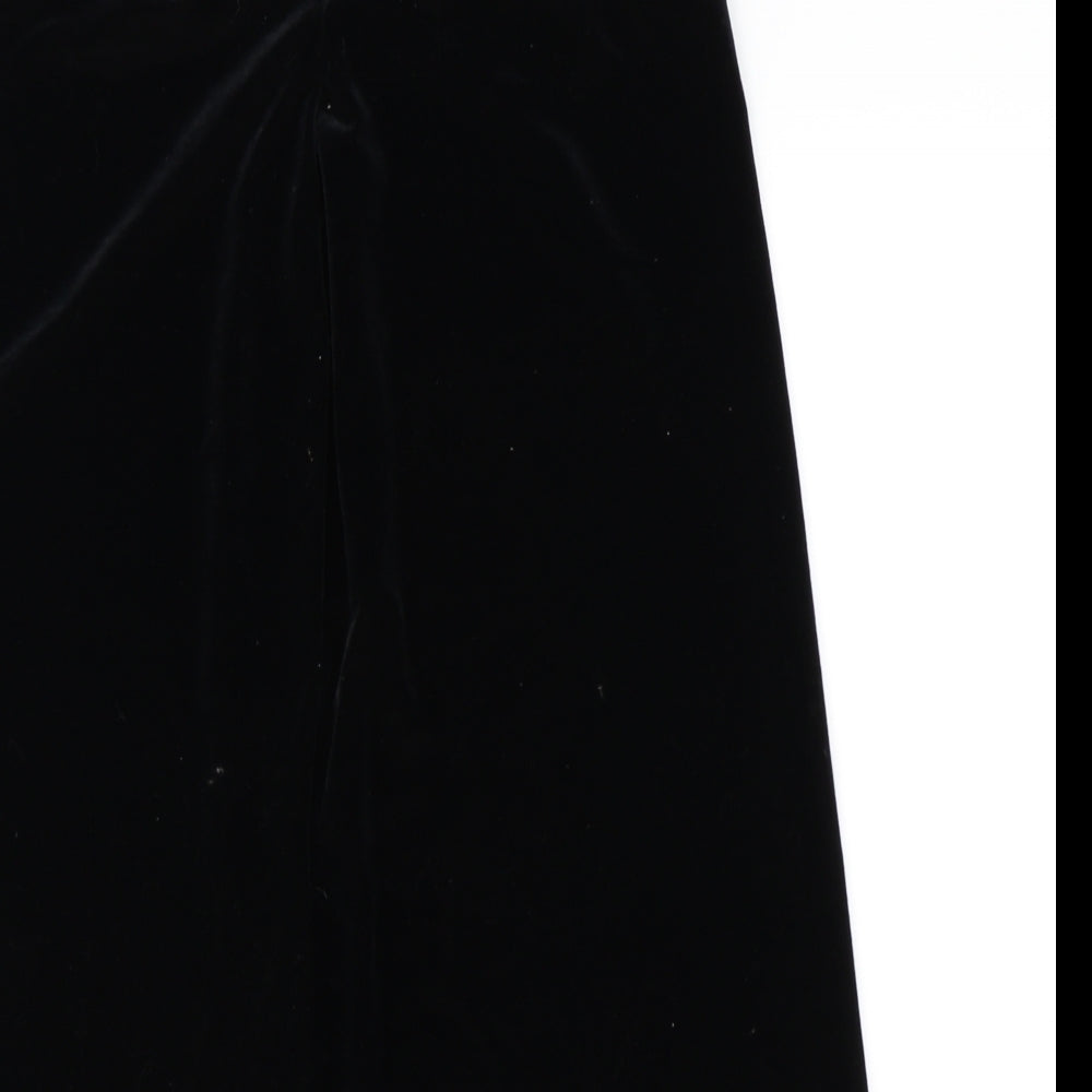 Marks and Spencer Womens Black  Velour A-Line Skirt Size 16
