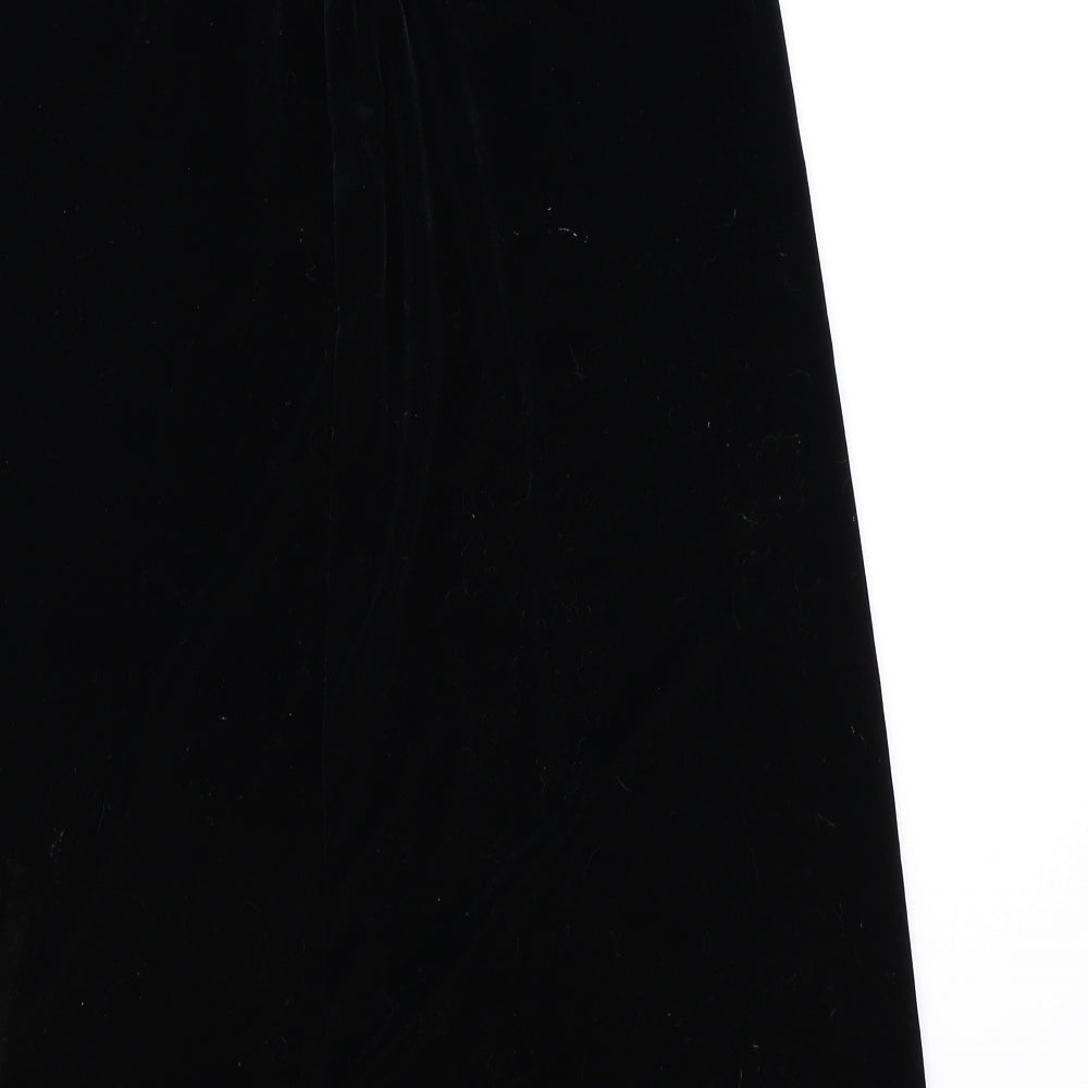 Marks and Spencer Womens Black  Velour A-Line Skirt Size 16