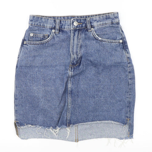 H&M Womens Blue  Denim Mini Skirt Size 8