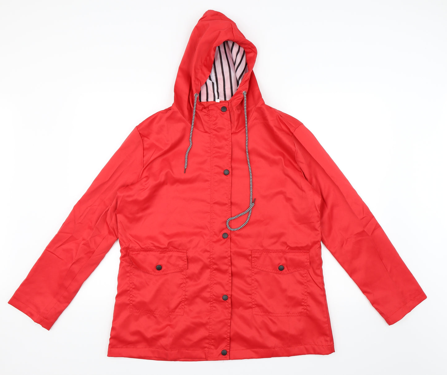 Preworn Womens Red   Rain Coat Coat Size L