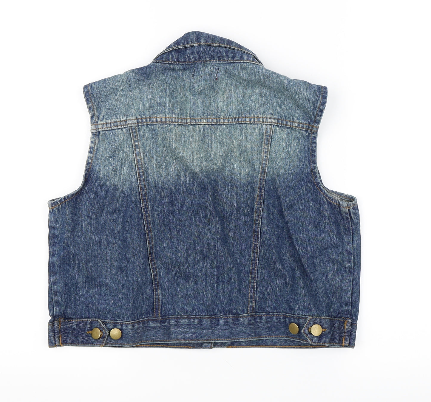 Influence Womens Blue  Denim Jacket Waistcoat Size 14
