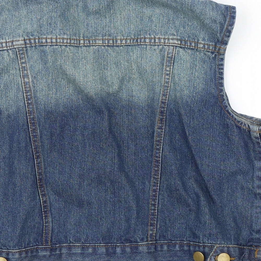 Influence Womens Blue  Denim Jacket Waistcoat Size 14