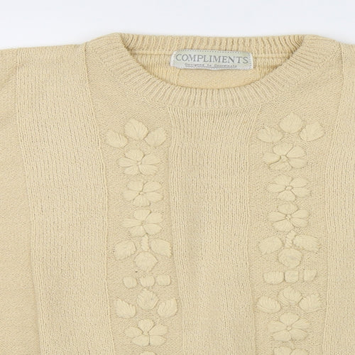 Compliments Womens Beige   Pullover Jumper Size M