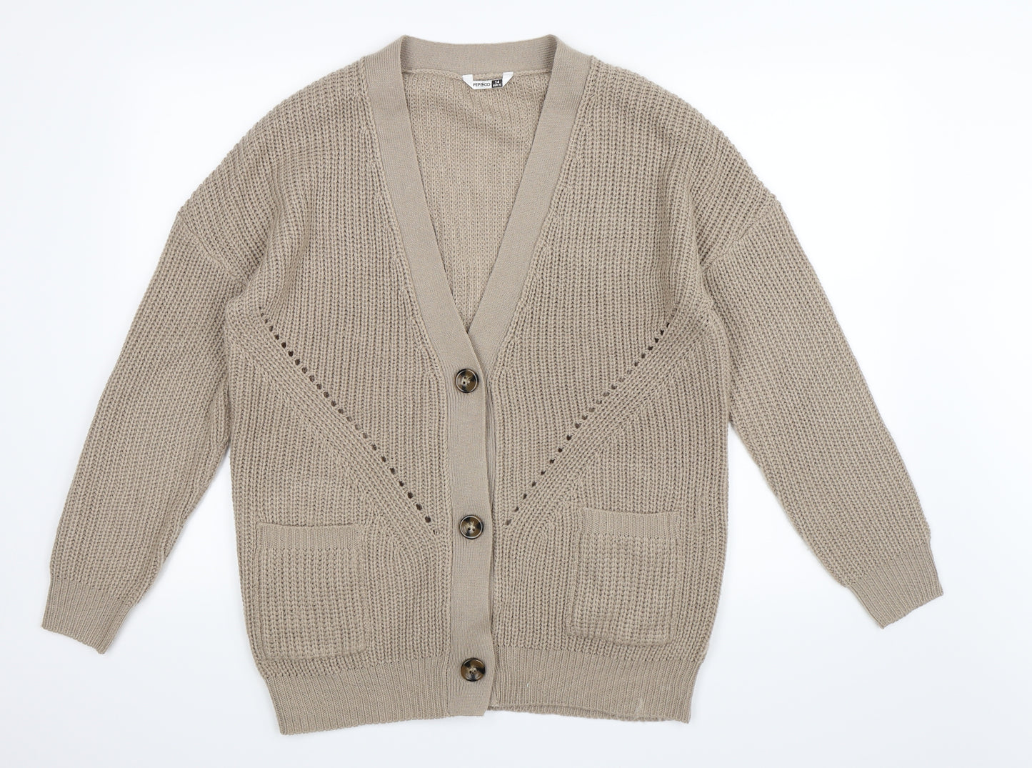 Pep & co Womens Beige   Cardigan Jumper Size 14