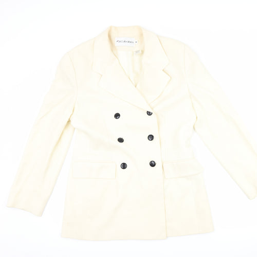 JH Collectibles Womens Ivory Spotted  Jacket Suit Jacket Size 8