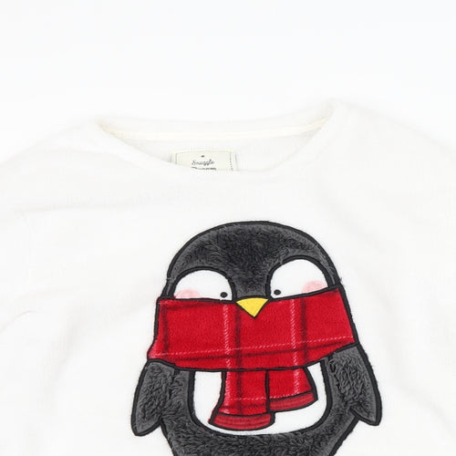 Matalan Womens White  Fleece Top Pyjama Top Size M  - Penguin