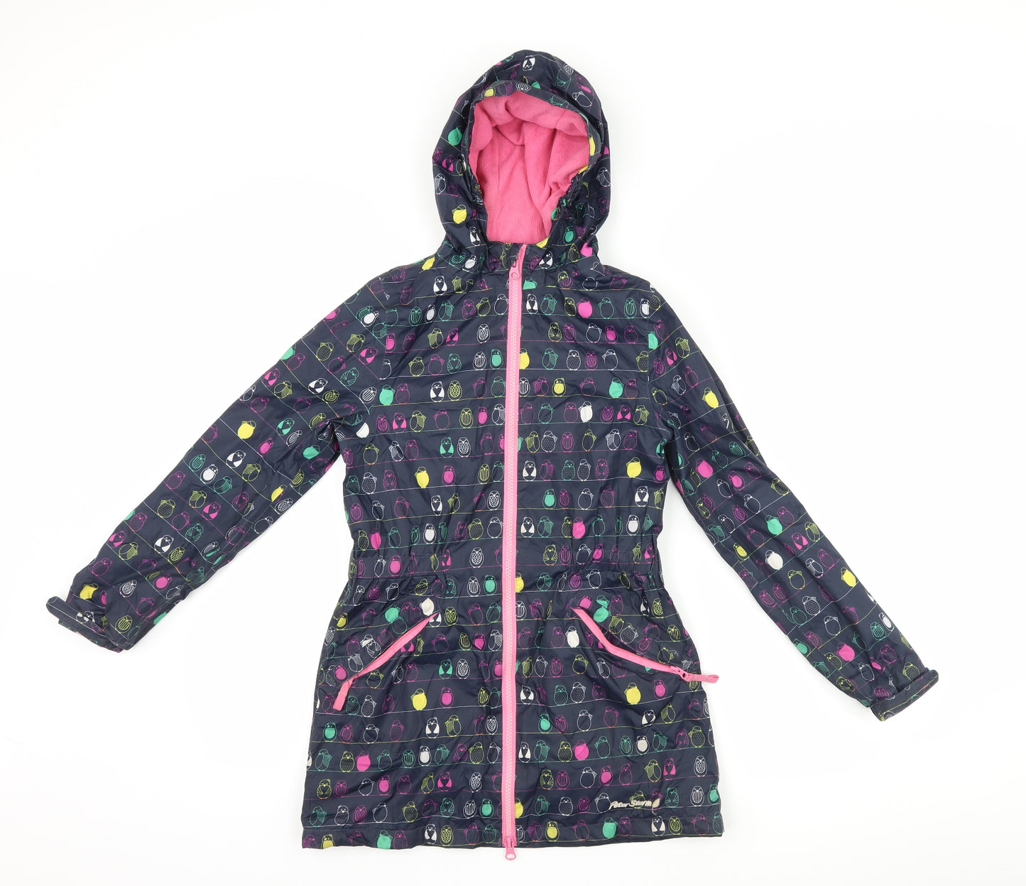 Peter Storm Girls Blue   Rain Coat Coat Size 9-10 Years  - Bird print