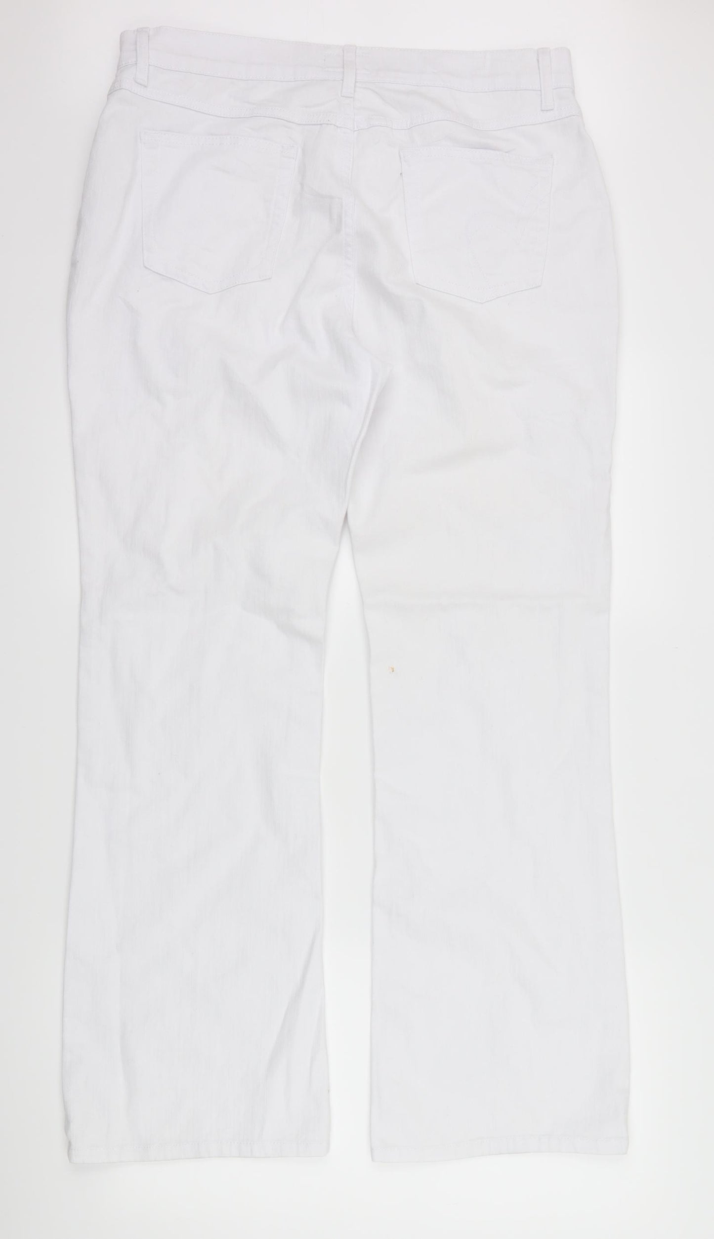 Per Una Womens White  Denim Straight Jeans Size 16 L30 in