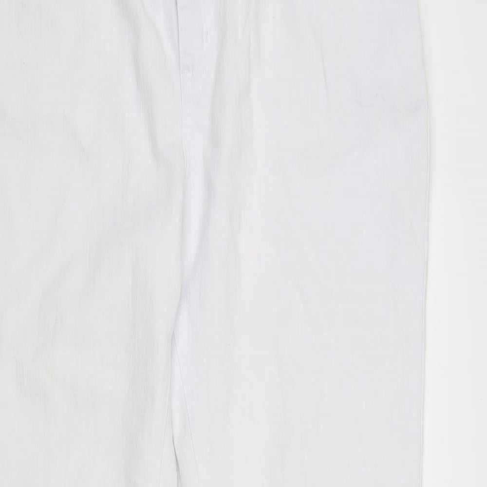 Per Una Womens White  Denim Straight Jeans Size 16 L30 in