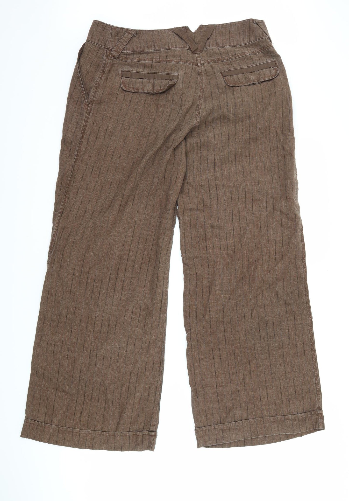 NEXT Womens Brown Striped  Trousers  Size 10 L28 in
