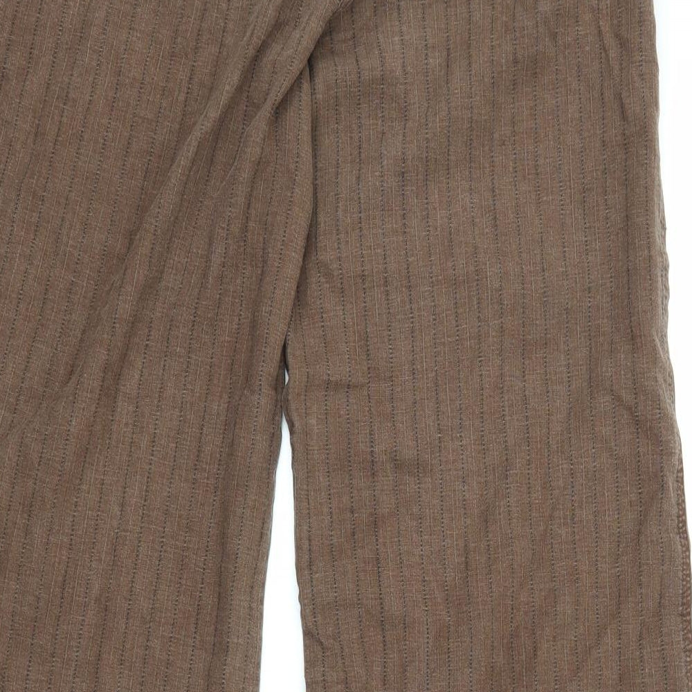NEXT Womens Brown Striped  Trousers  Size 10 L28 in