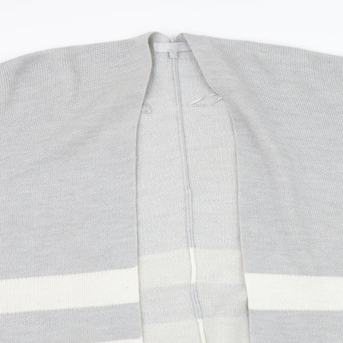 Red Herring Womens Grey Striped  Jacket Poncho Size S