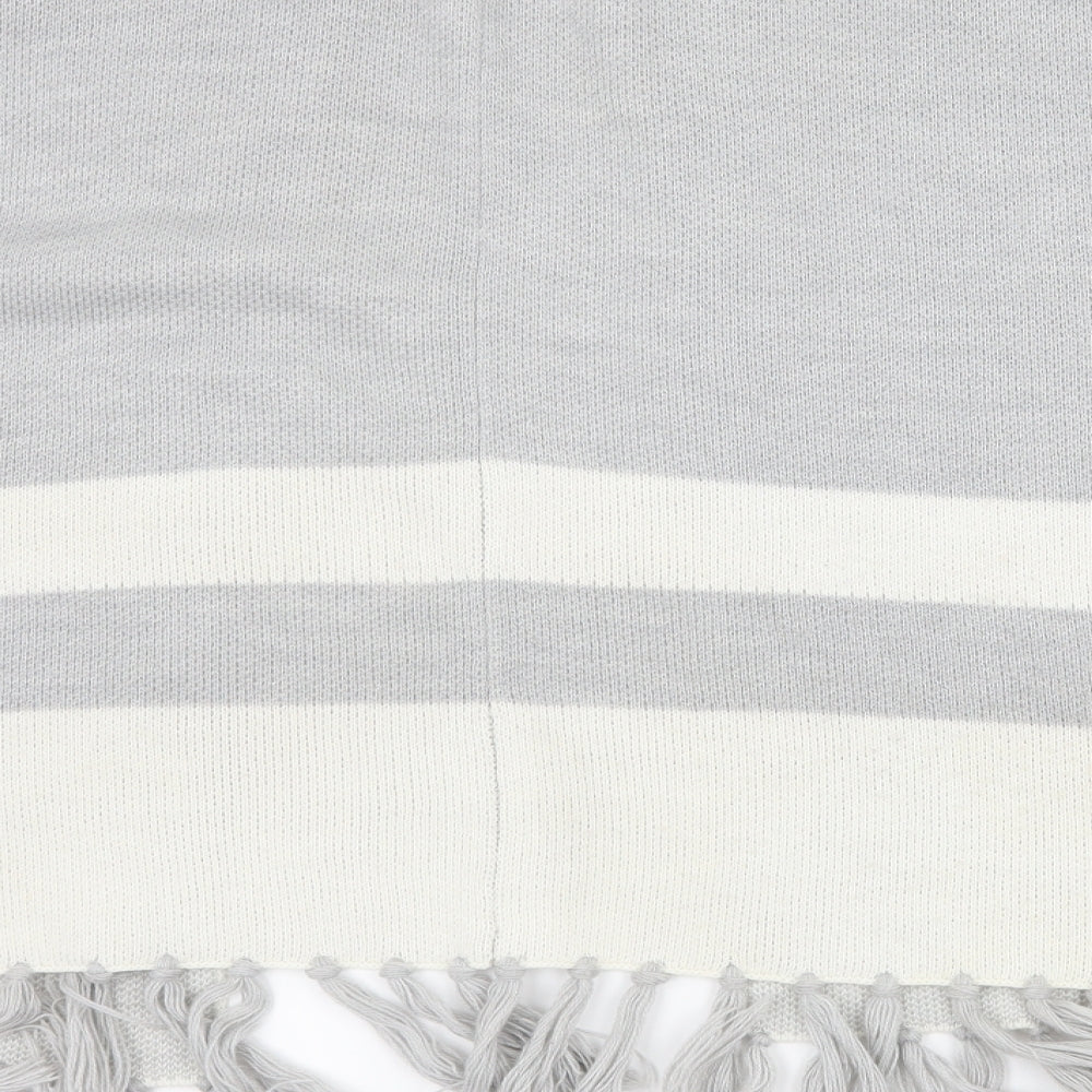Red Herring Womens Grey Striped  Jacket Poncho Size S