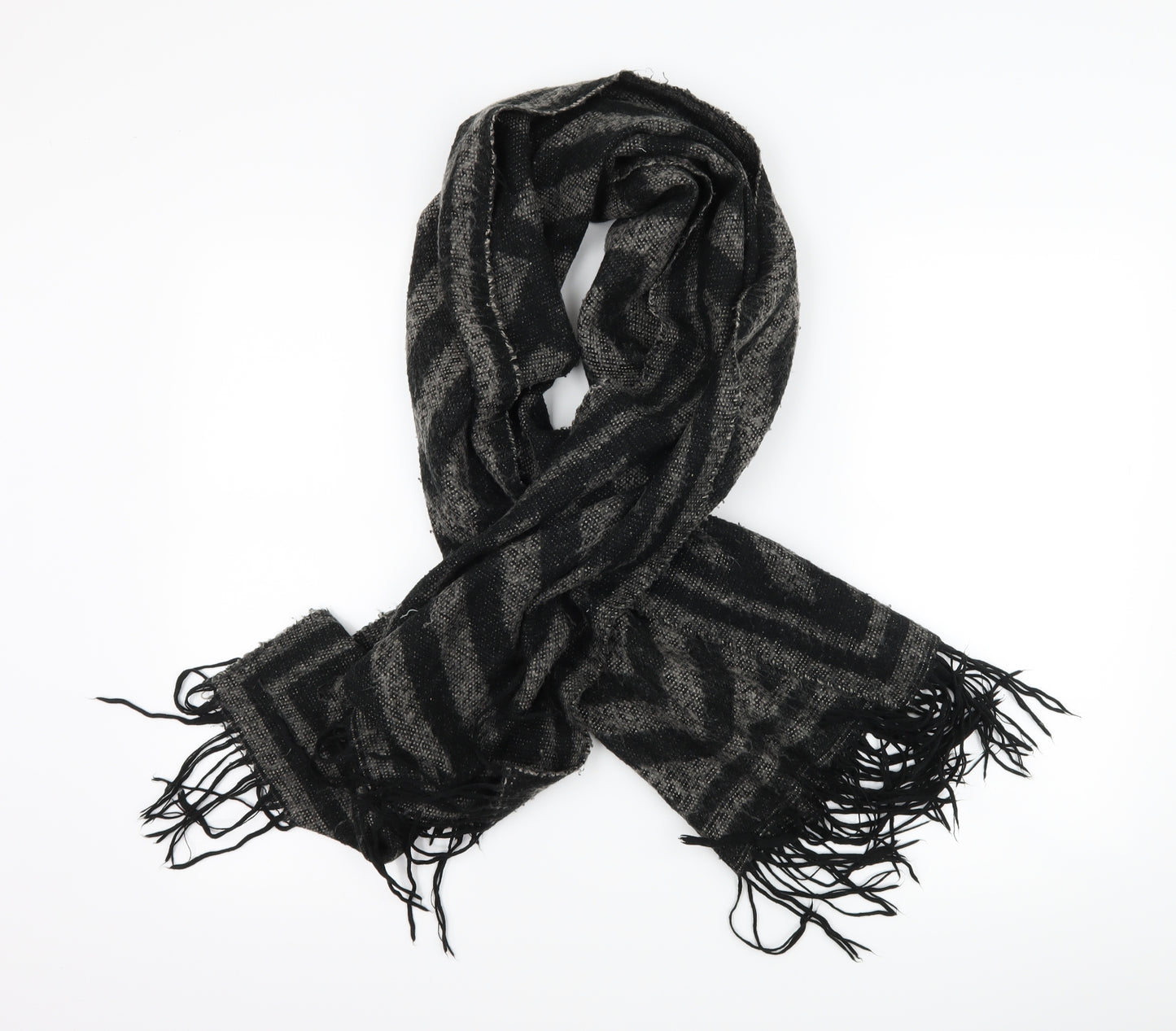 Preworn Womens Grey Striped   Scarf