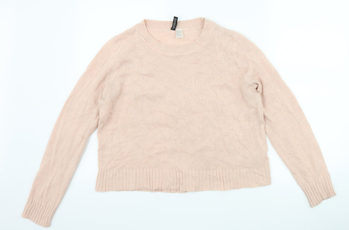 H&M Womens Pink Pullover Jumper Size M