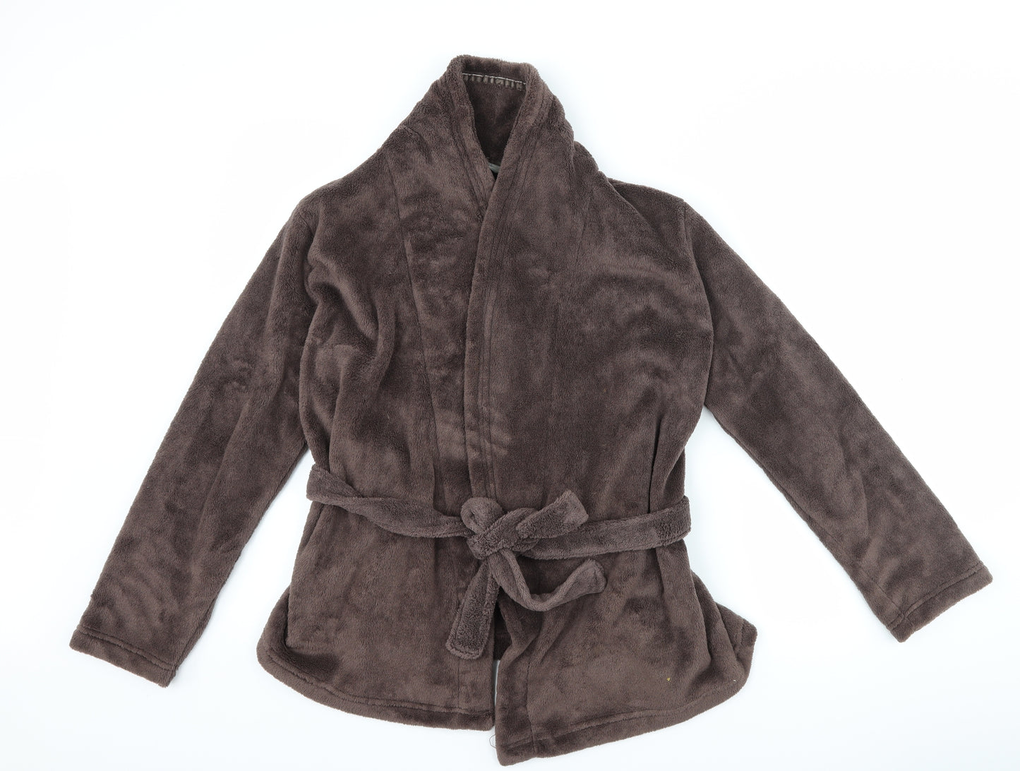 Marks and Spencer Womens Brown  Fleece Top Robe Size 8