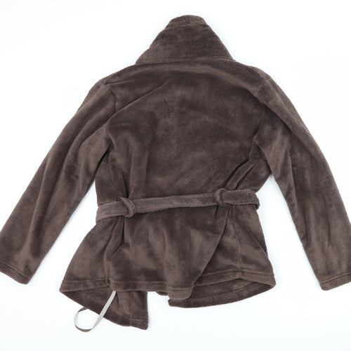 Marks and Spencer Womens Brown  Fleece Top Robe Size 8