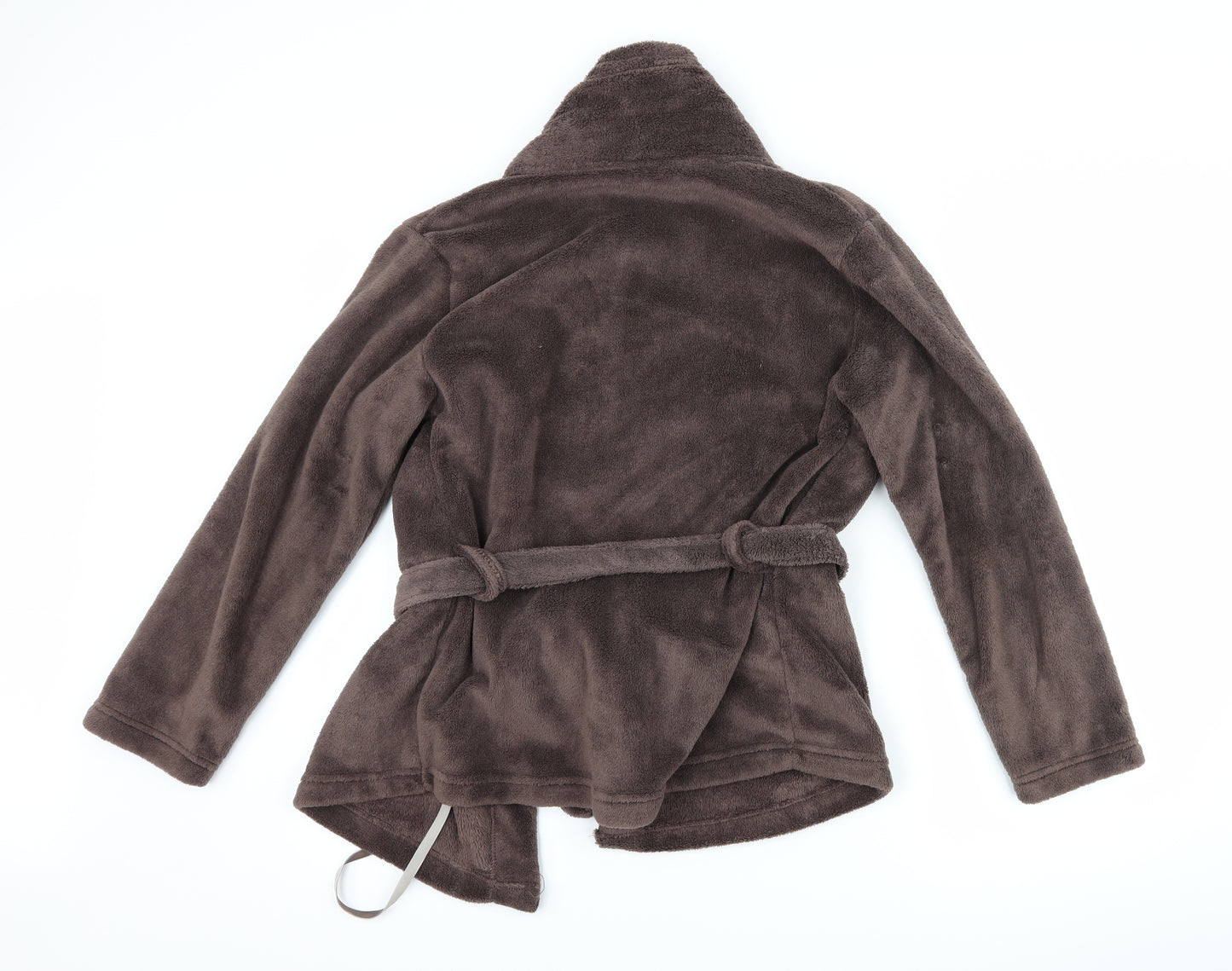 Marks and Spencer Womens Brown  Fleece Top Robe Size 8
