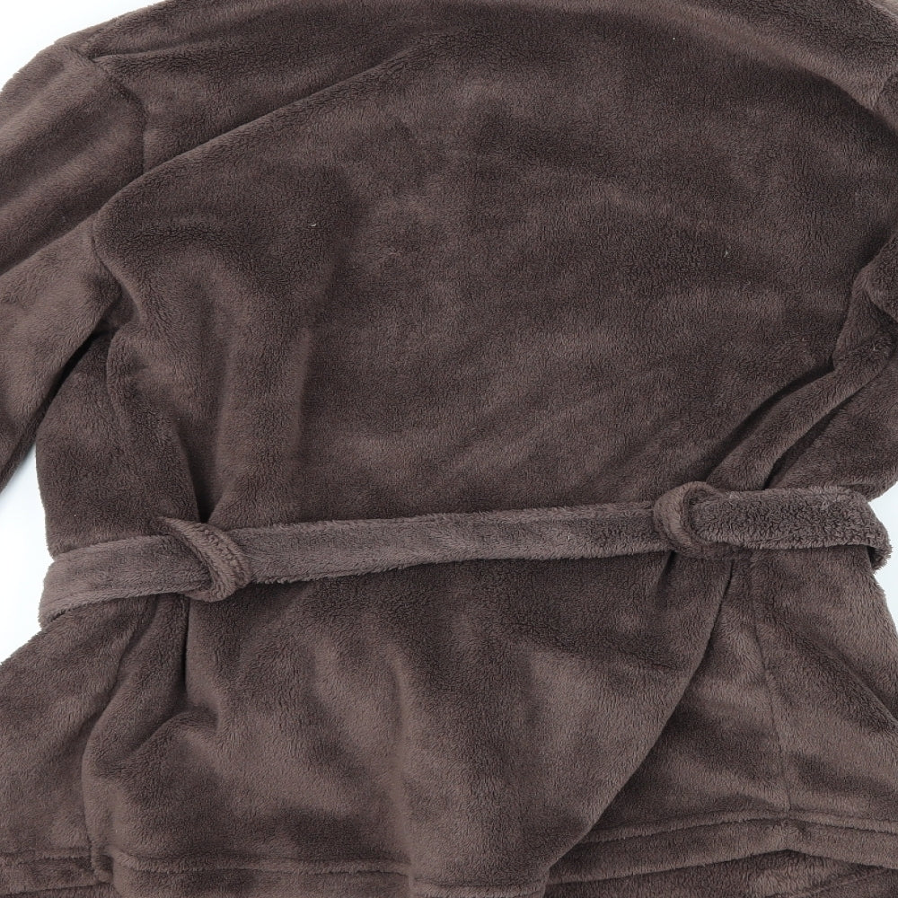 Marks and Spencer Womens Brown  Fleece Top Robe Size 8