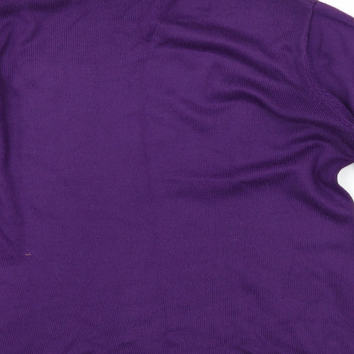 bm Collection Womens Purple Floral  Pullover Jumper Size S