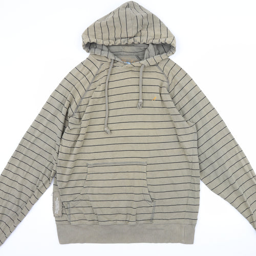 River Island Mens Grey Striped  Pullover Hoodie Size L