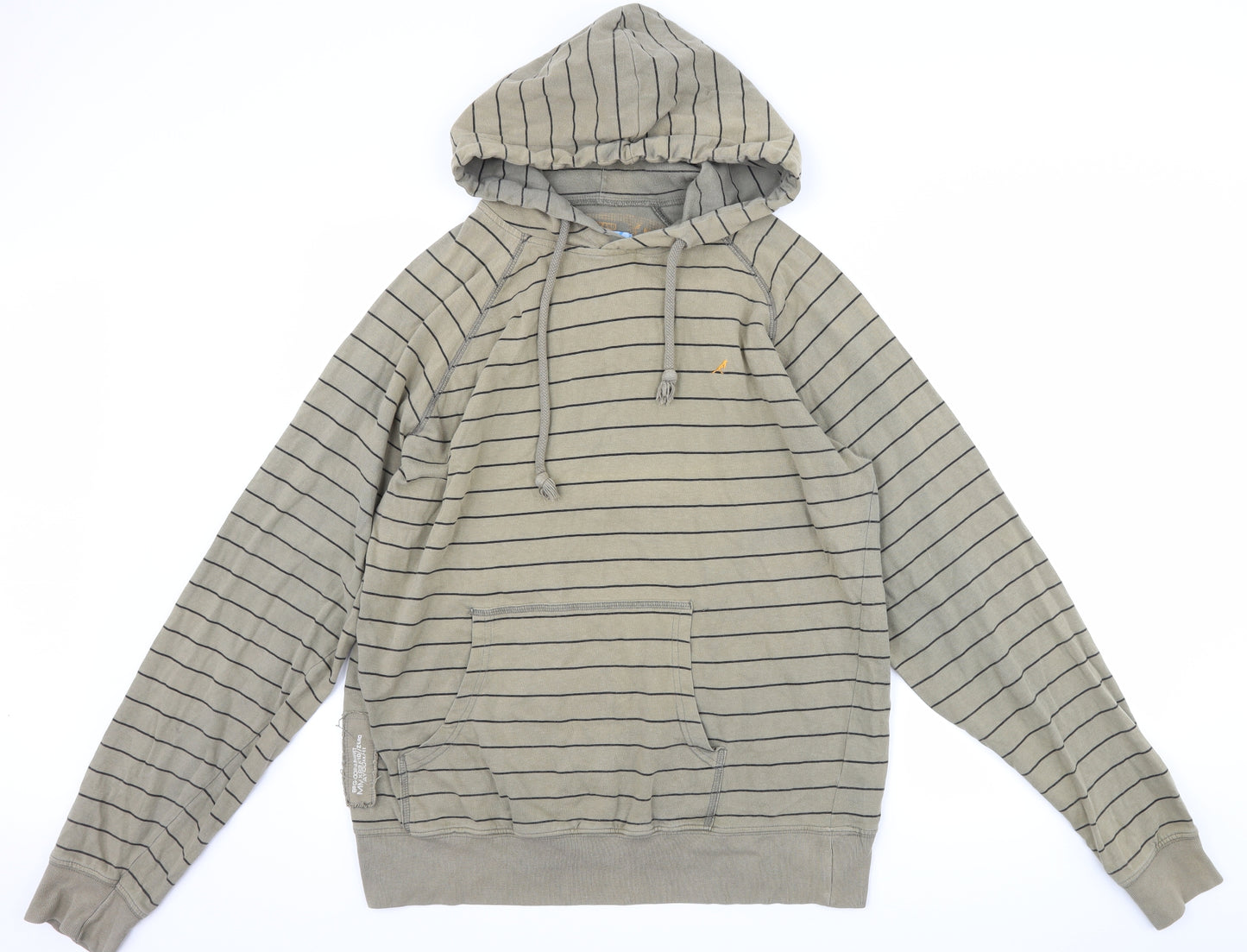 River Island Mens Grey Striped  Pullover Hoodie Size L