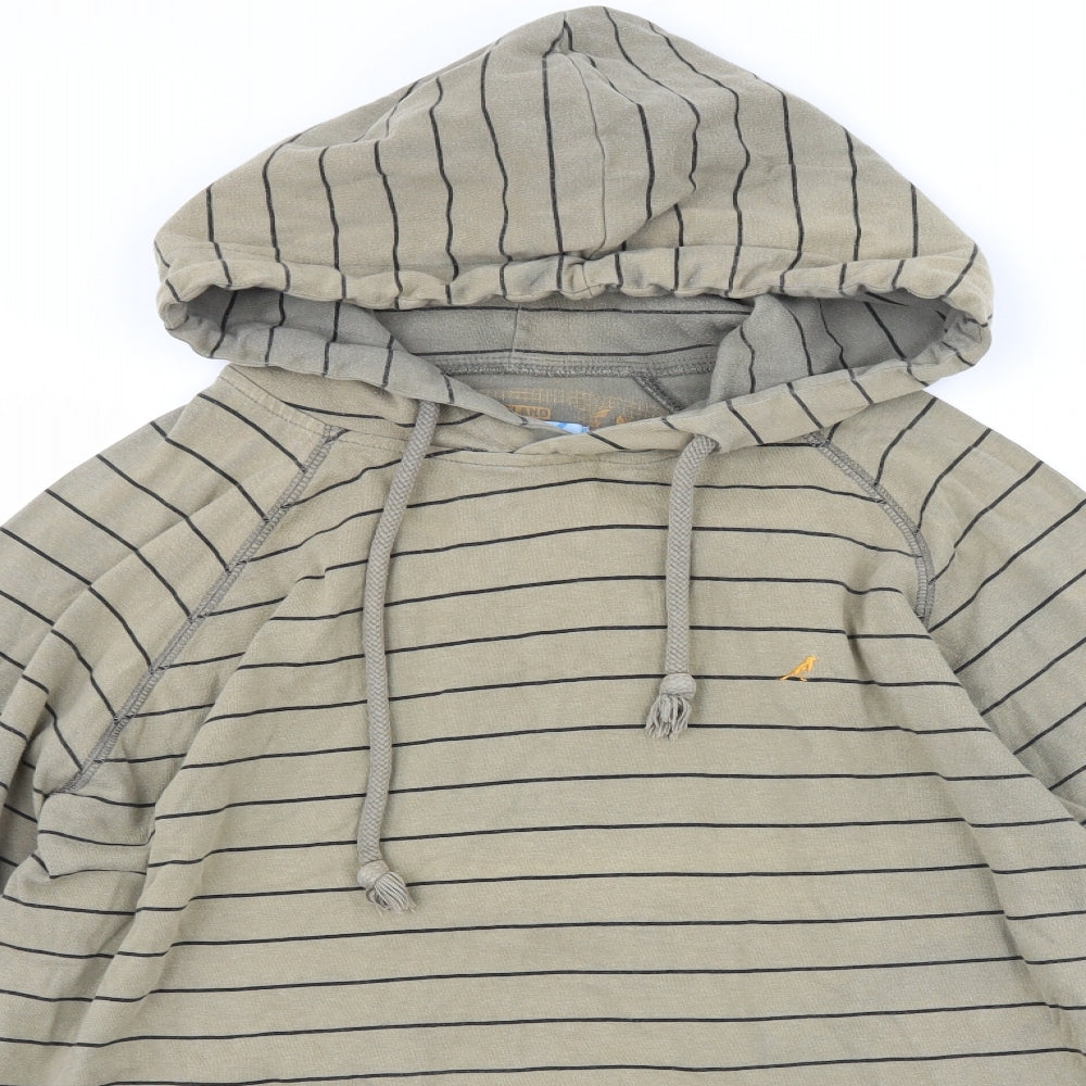 River Island Mens Grey Striped  Pullover Hoodie Size L