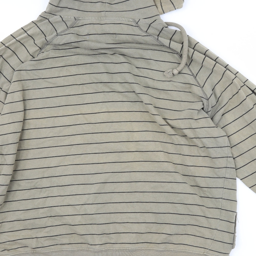 River Island Mens Grey Striped  Pullover Hoodie Size L