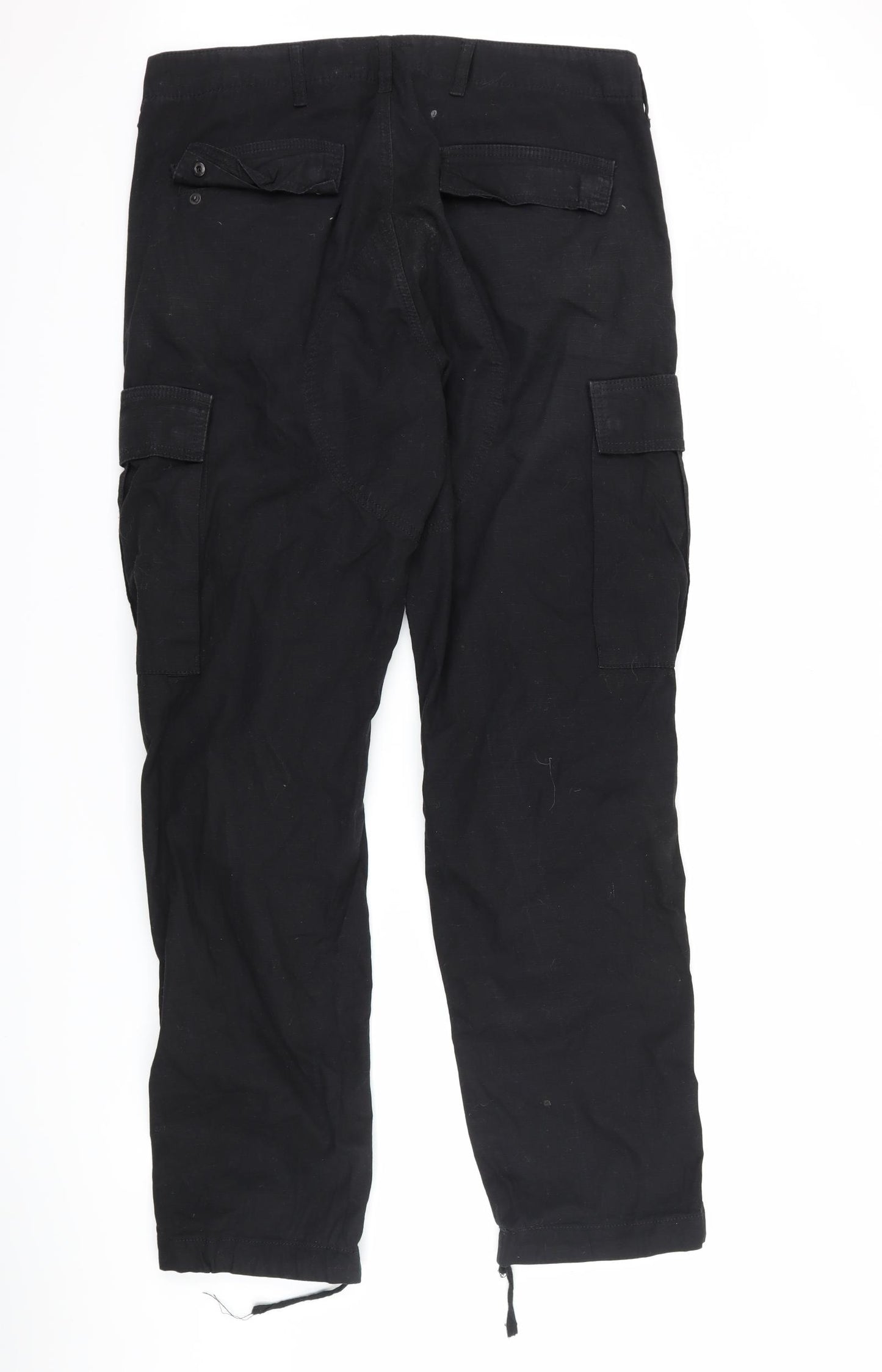 Route One Mens Black   Cargo Trousers Size 34 L31 in