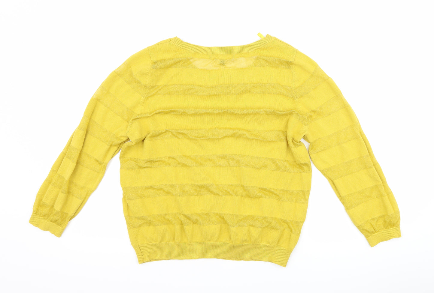NEXT Womens Yellow Striped  Pullover Jumper Size 14
