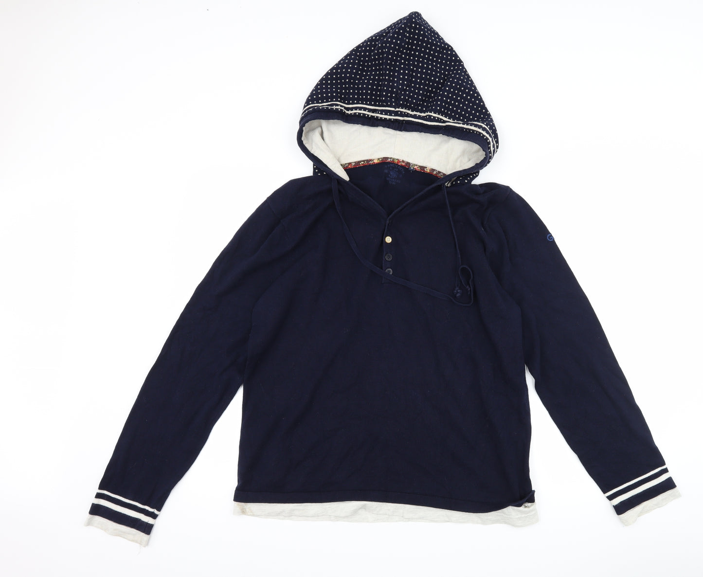 Ninety FIFTH Womens Blue Polka Dot  Pullover Hoodie Size M
