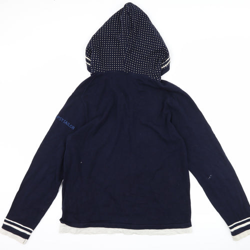 Ninety FIFTH Womens Blue Polka Dot  Pullover Hoodie Size M
