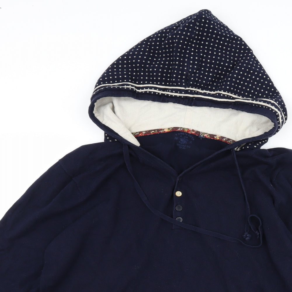 Ninety FIFTH Womens Blue Polka Dot  Pullover Hoodie Size M