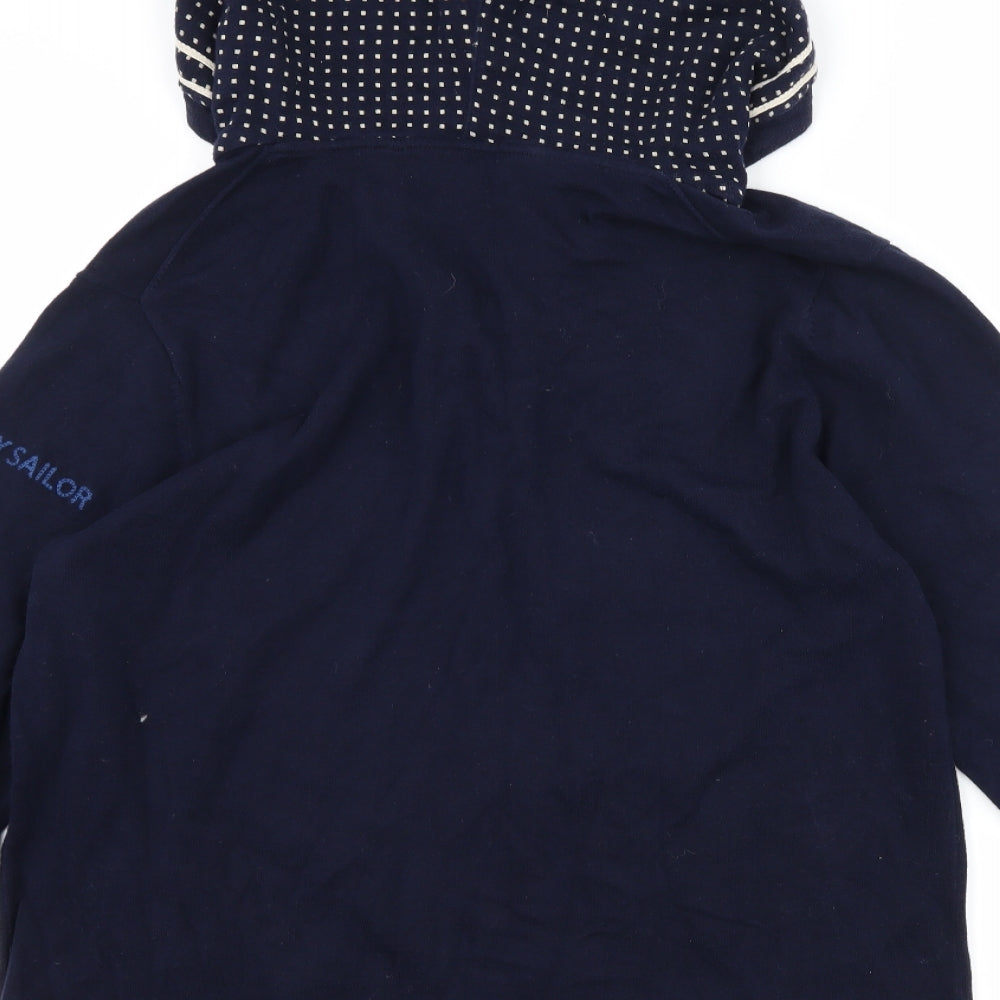Ninety FIFTH Womens Blue Polka Dot  Pullover Hoodie Size M