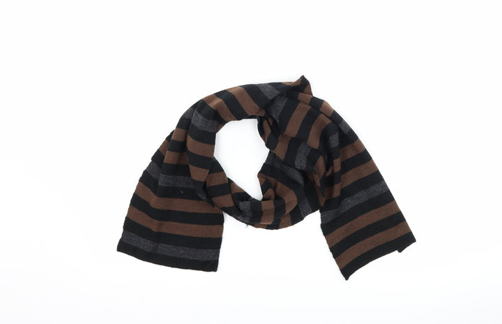 Preworn Mens Brown Striped  Scarf  One Size