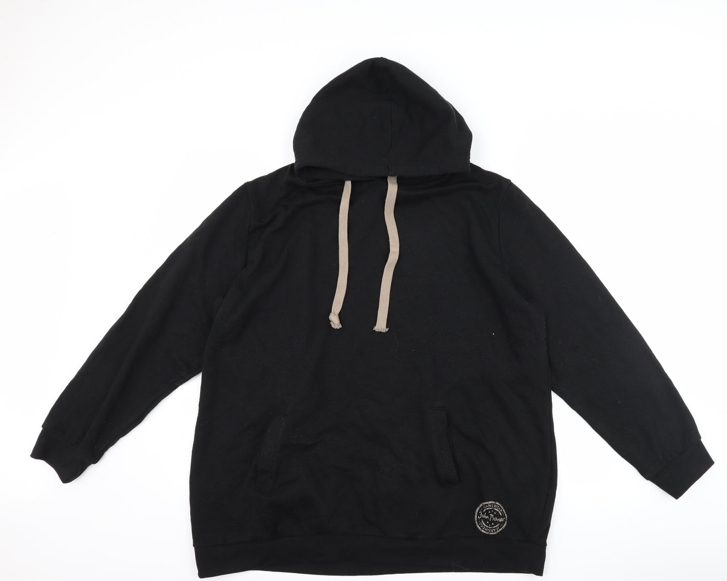 John Baner Mens Black   Pullover Hoodie Size XL