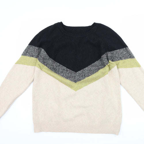 Preworn Womens Brown Striped  Pullover Jumper Size M