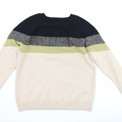 Preworn Womens Brown Striped  Pullover Jumper Size M