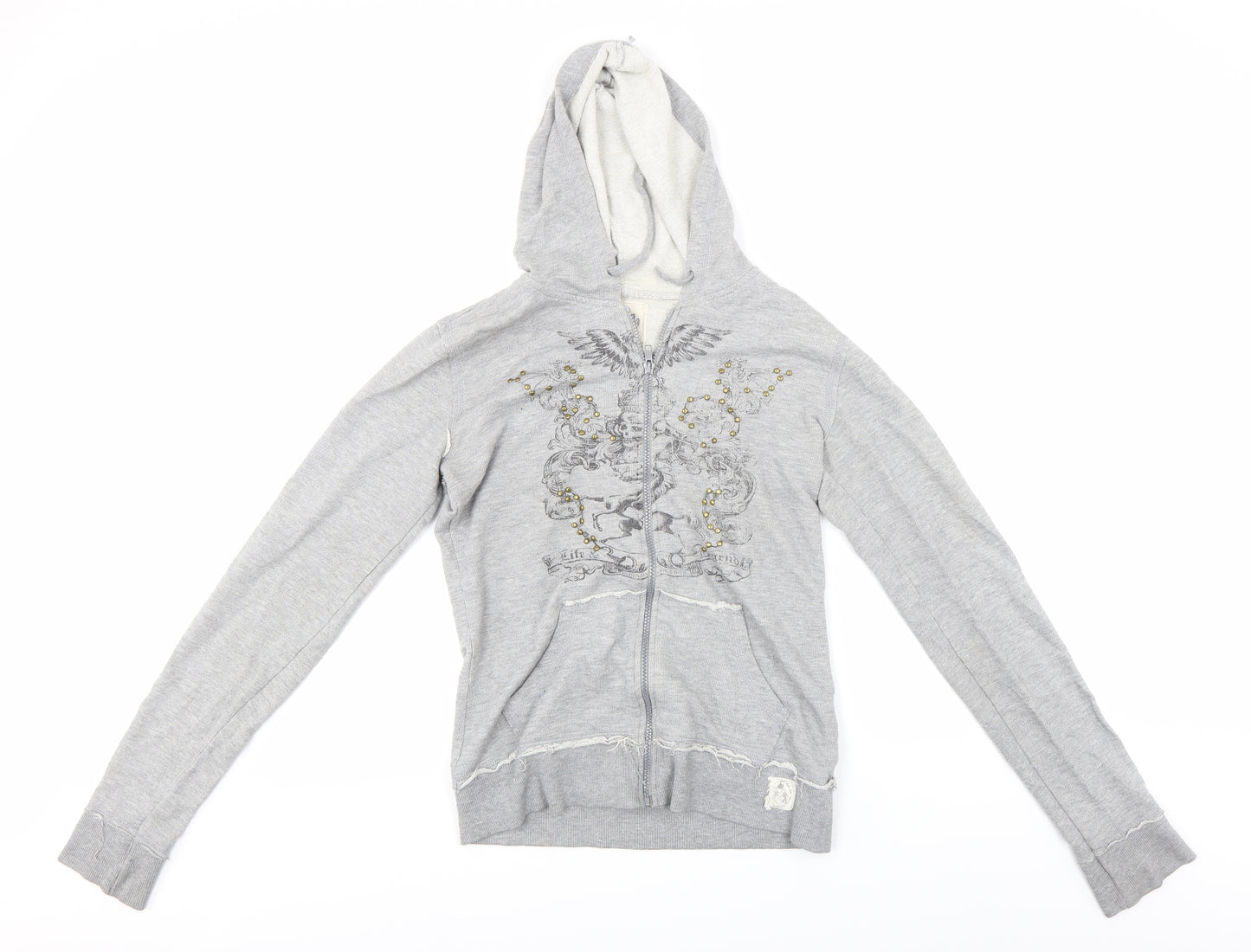 Life & Legend Womens Grey   Full Zip Hoodie Size 10