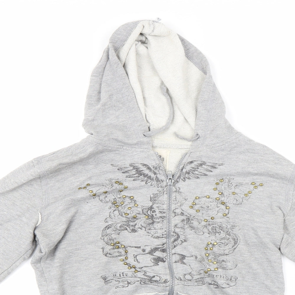 Life & Legend Womens Grey   Full Zip Hoodie Size 10