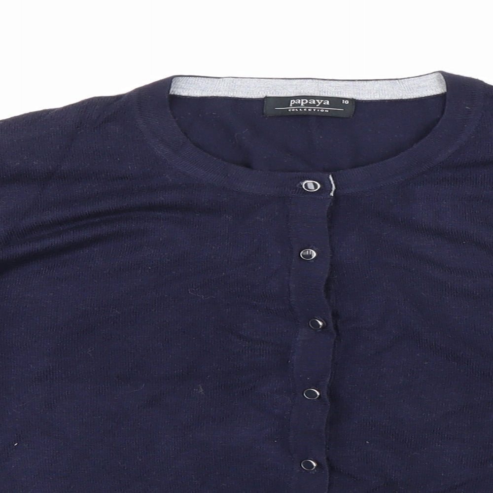 Papaya Womens Blue  Knit Cardigan Jumper Size 10