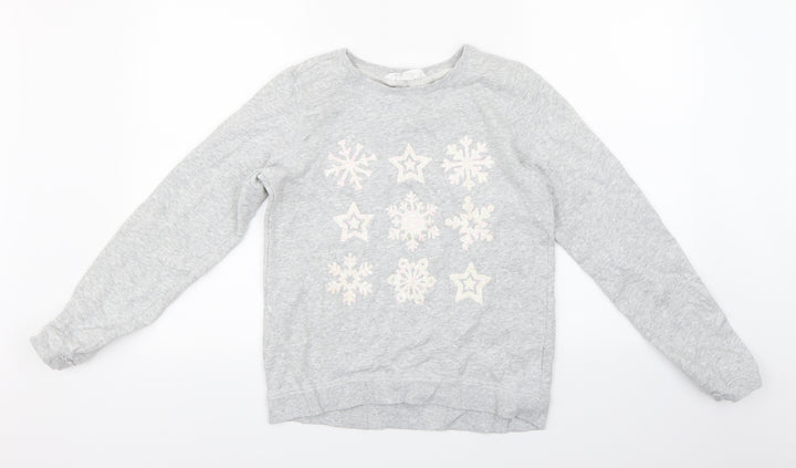 H&M Girls Grey   Pullover Sweatshirt Size 15 Years