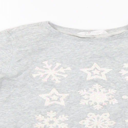 H&M Girls Grey   Pullover Sweatshirt Size 15 Years
