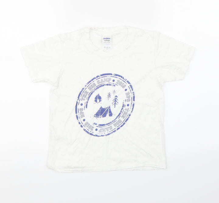 Gildan Boys White Basic T-Shirt Size 7-8 Years