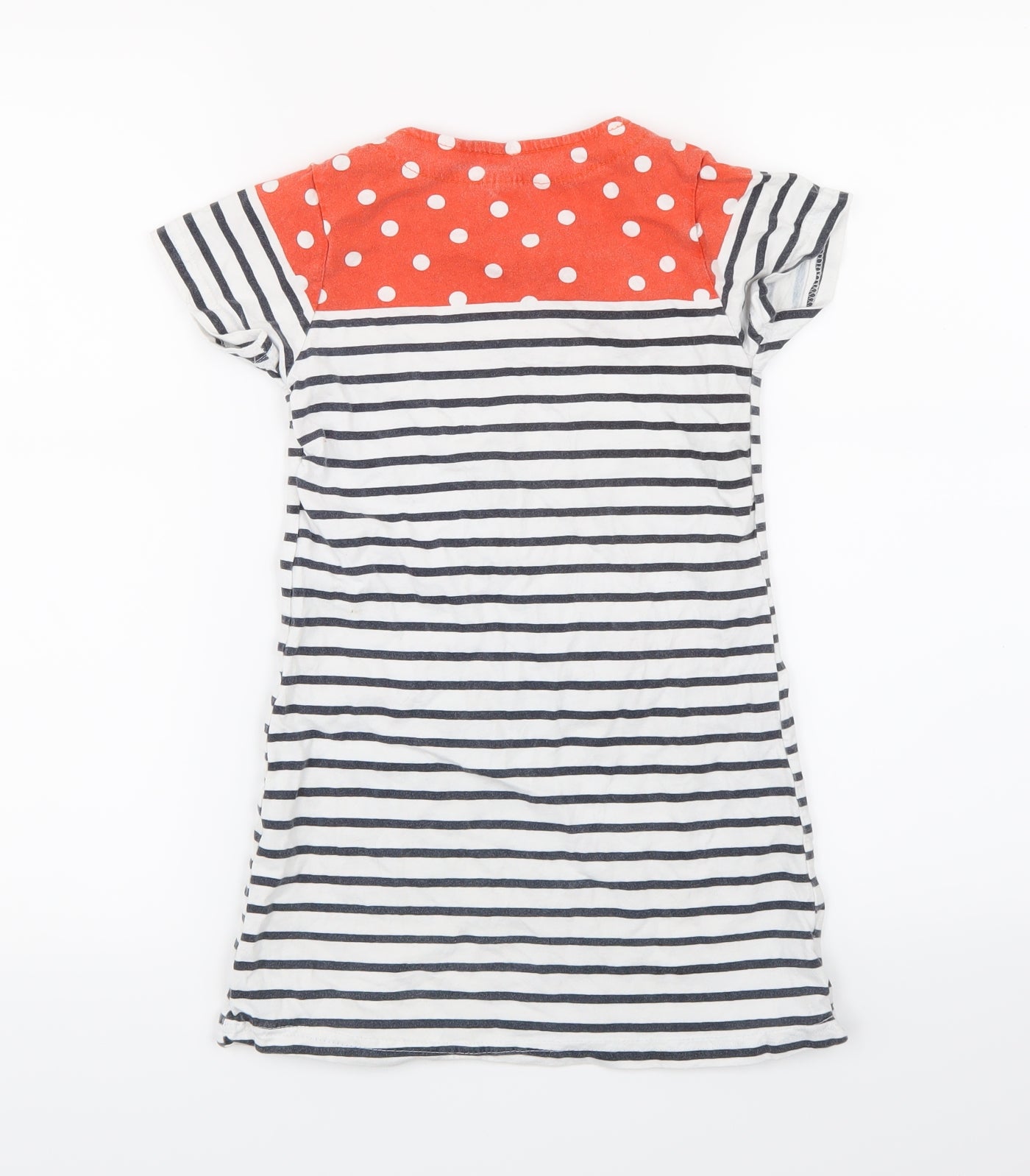 Kids Tales Girls White Striped  A-Line  Size 6 Years